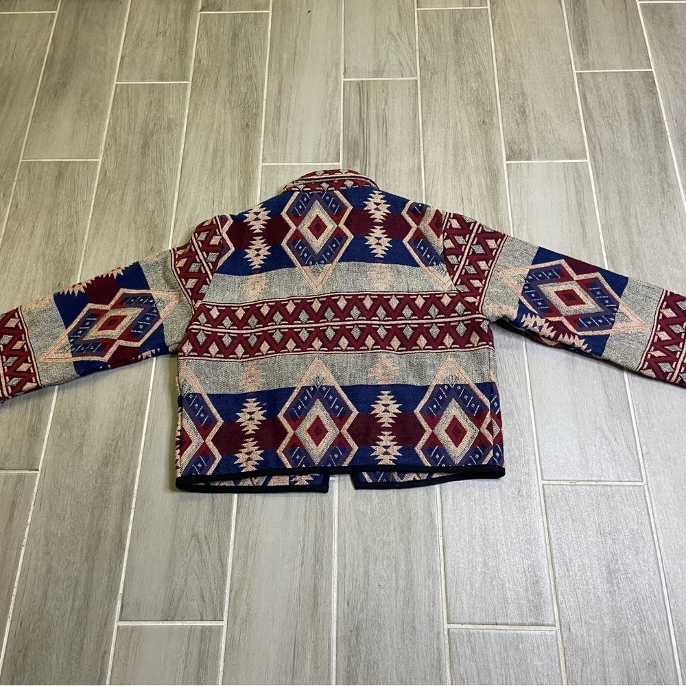 Vintage South West Canyon 100% cotton boho Aztec / cow girl cropped jacket